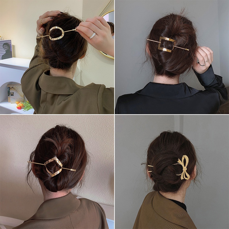 Kẹp tóc bằng kim loại thiết kế đơn giản phong cách thời trang