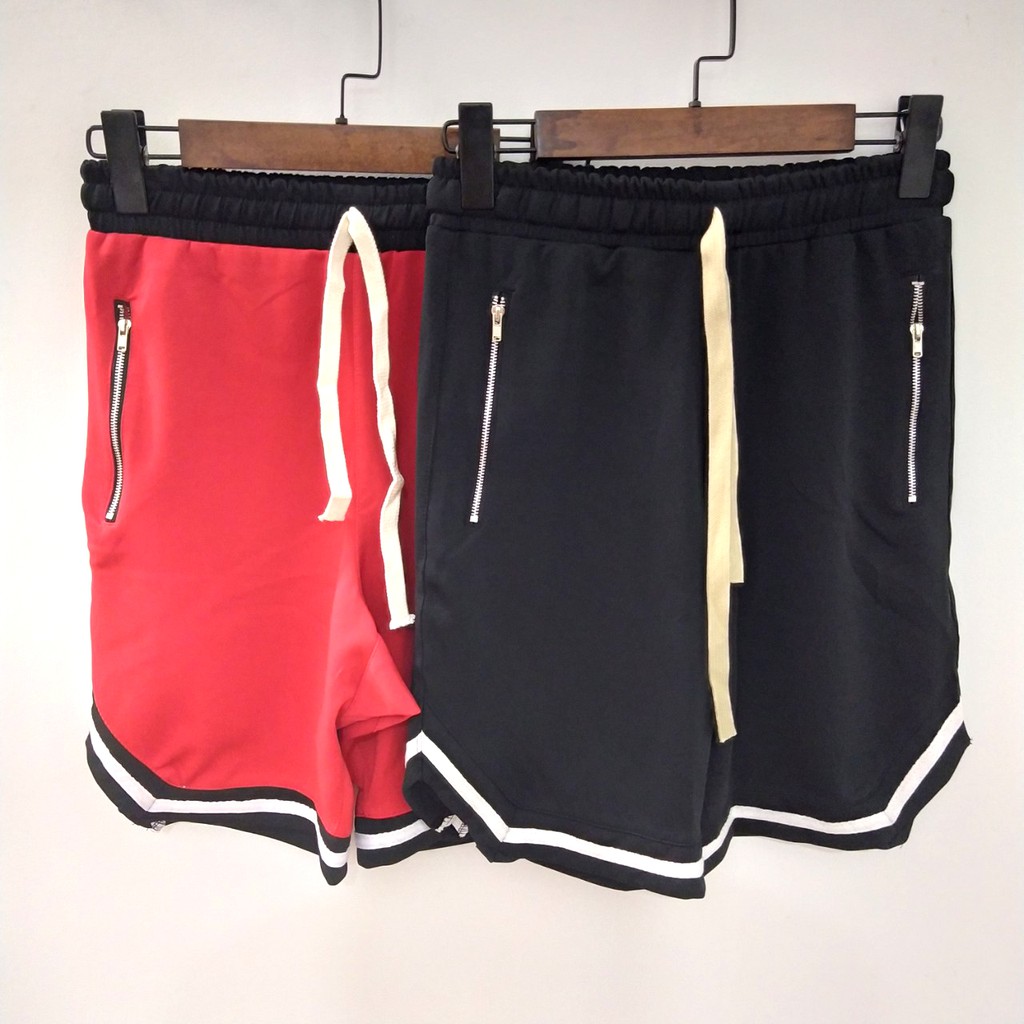 Quần short viền kẻ sọc zip kéo cao cấp thể thao unisex dày dặn | BigBuy360 - bigbuy360.vn