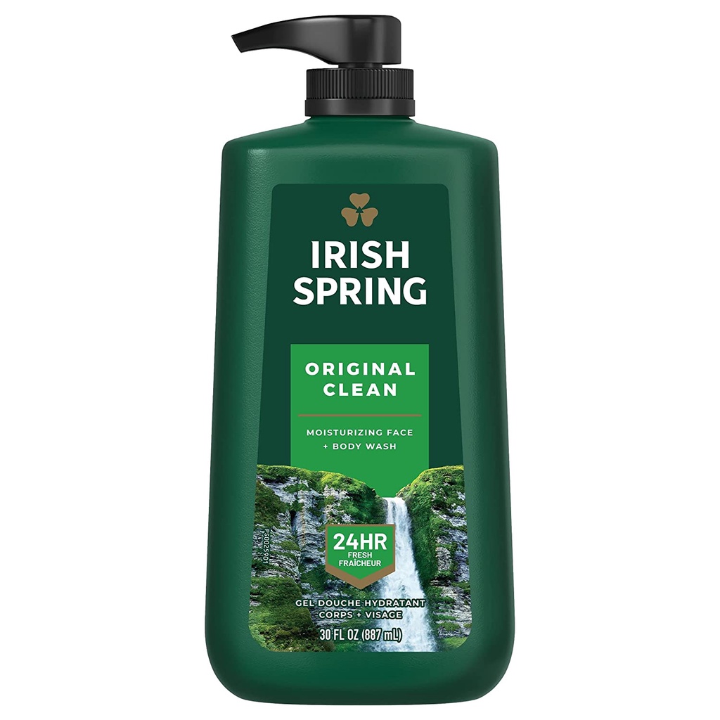 Gel tắm dưỡng ẩm nam Irish Spring Original Clean Body Wash for Men 887ml (Mỹ)