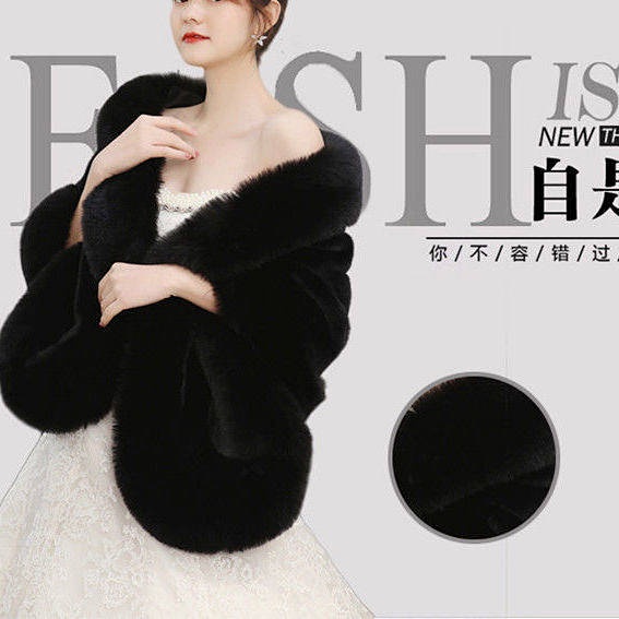Áo Choàng Giả Lông Cáo Phong Cách Hàn Quốc Mới 2021