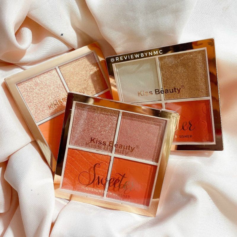 Phấn Sweeter Kiss Beauty 💋 Má Hồng & Bắt Sáng 4 Ô | BigBuy360 - bigbuy360.vn