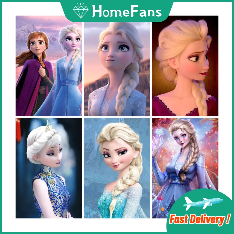 Bộ Tranh Đính Đá 5D Tự Làm Hình Cô Gái Băng Giá 30x40cm / 40x50cm