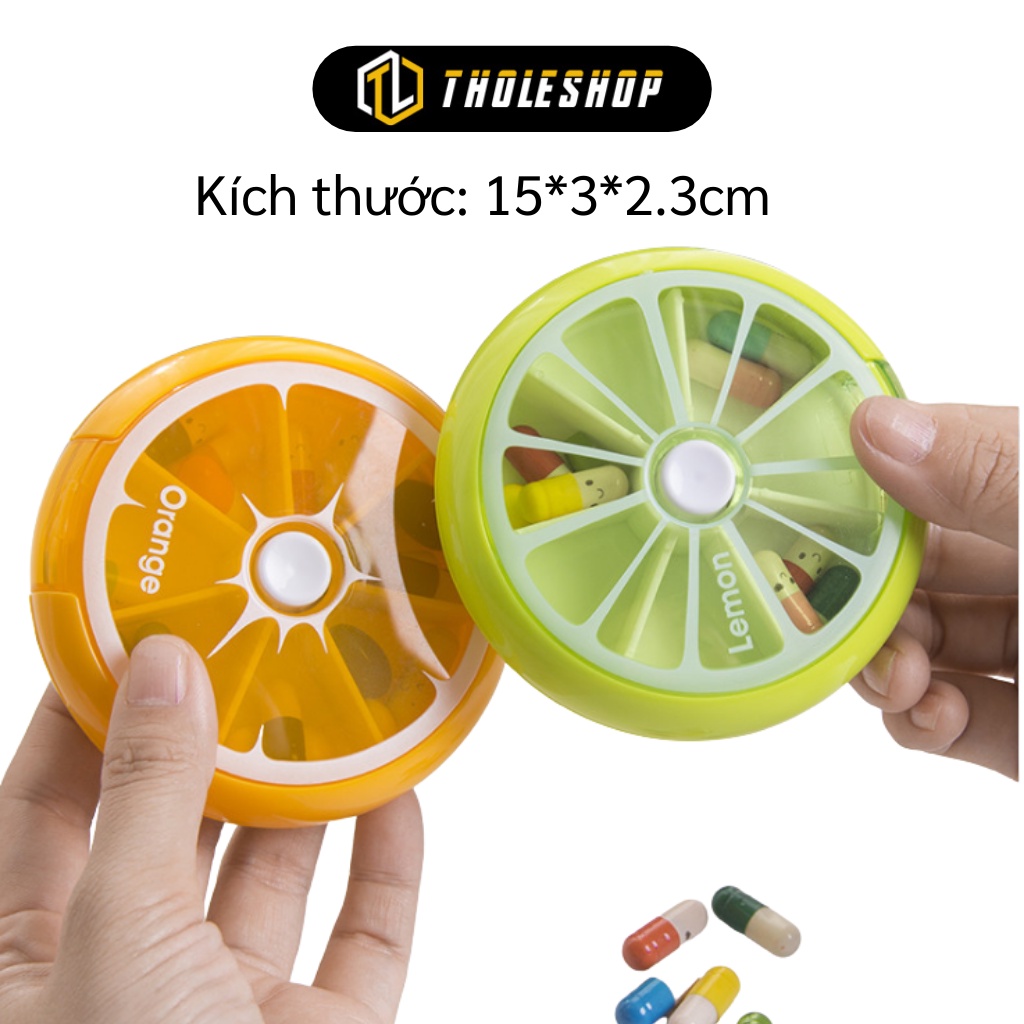 Hộp Chia Thuoc - Hộp Đựng Thuoc7 Ngày Hình Lát Cam Nhỏ Gọn, Dễ Dàng Đem Theo 4337