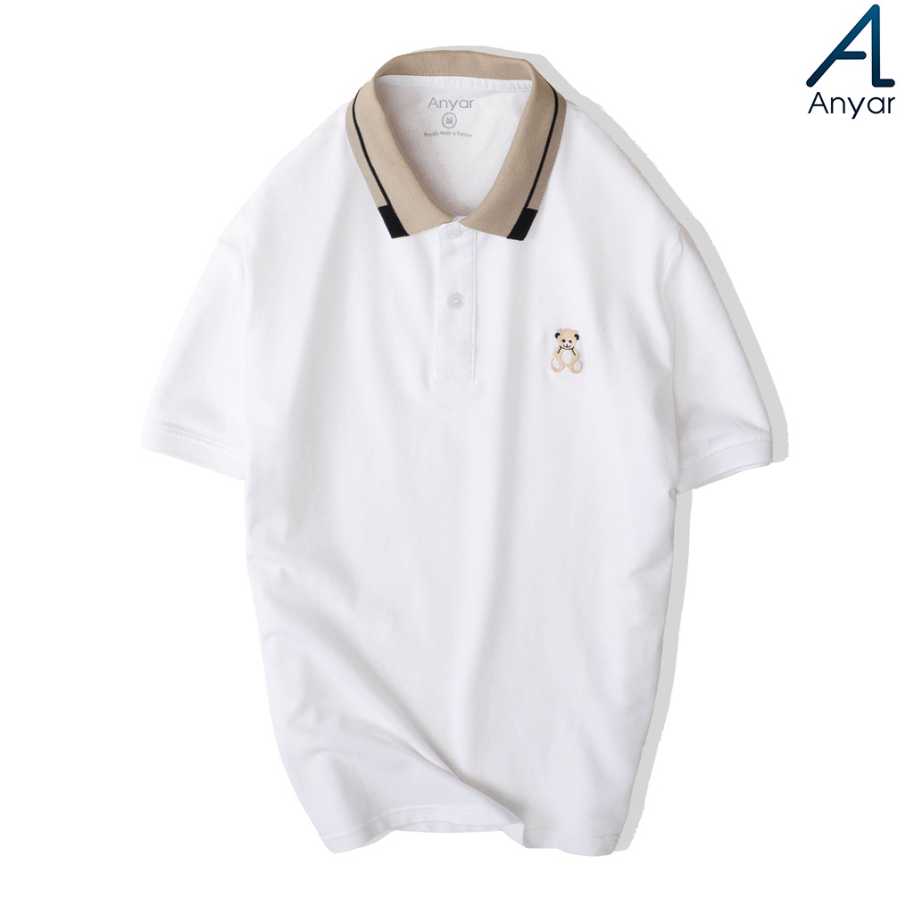 Áo Phông Nam POLO Teddy Cộc Tay Cao Cấp  || Thêu logo TEDDY hot Trend 2022  || Áo Thun Teddy Cổ Bẻ  –  ANYAR