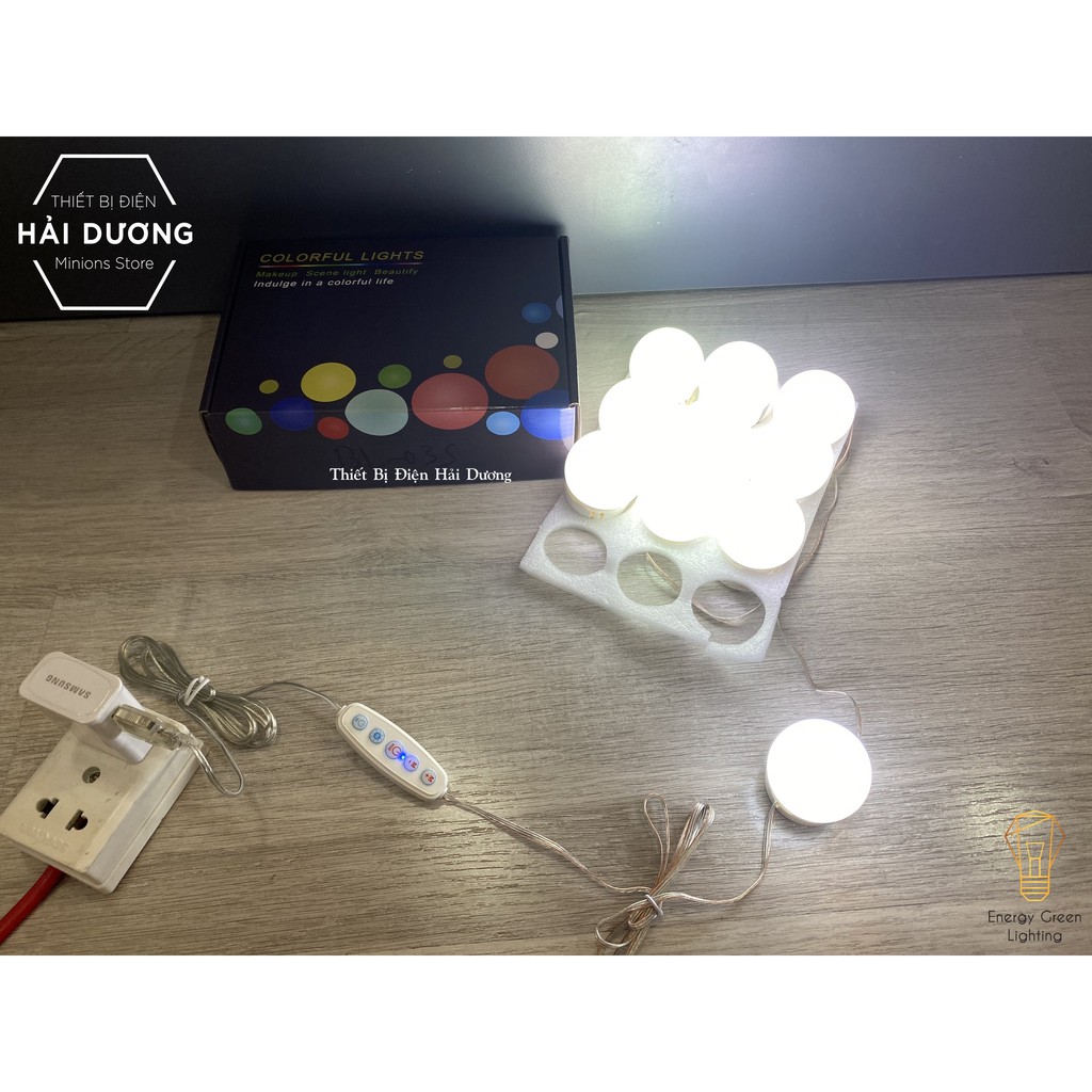 Bóng led gương trang điểm trang trí logo quảng cáo đổi màu nhiều chế độ sáng BL-035 - Có video thực tế