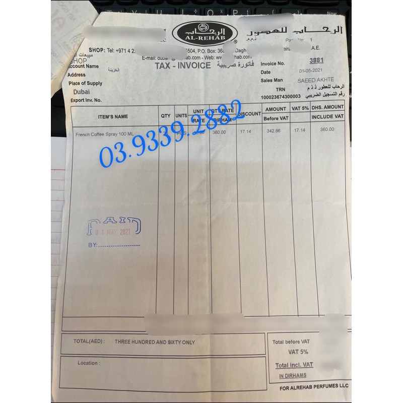Nước hoa Nội địa DUBAI VENTANA