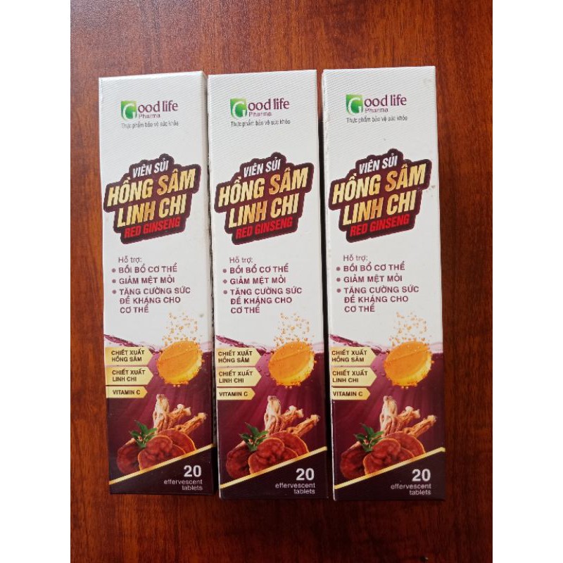 viên sủi tăng lực hồng sâm linh chi