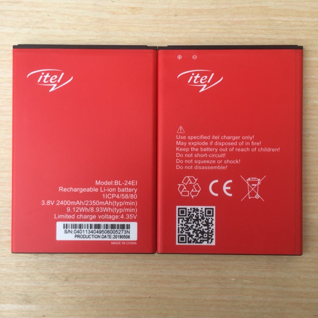 Pin Điện Thoại ITEL S11 PLUS - ITEL S11 - Dung lượng 2400 mAh - Mã pin BL-24EI- Bảo Hành 6 Tháng