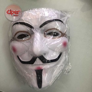 Bộ 2 Mặt nạ hacker Anonymous Trắng - Vàng