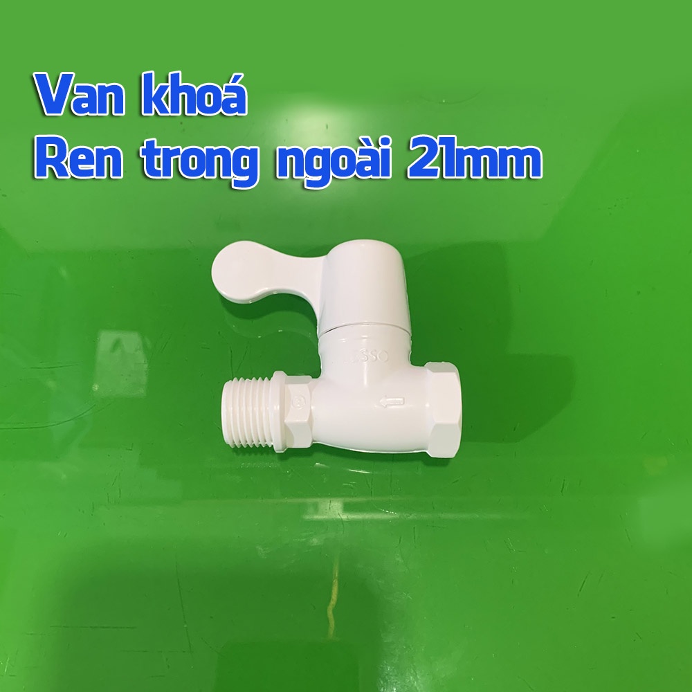 Van khoá khóa nước bằng nhựa PVC-U ren trong ngoài 21mm