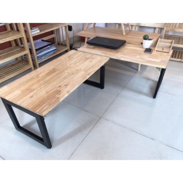 Bàn gỗ chân sắt gấp được 40*140*35