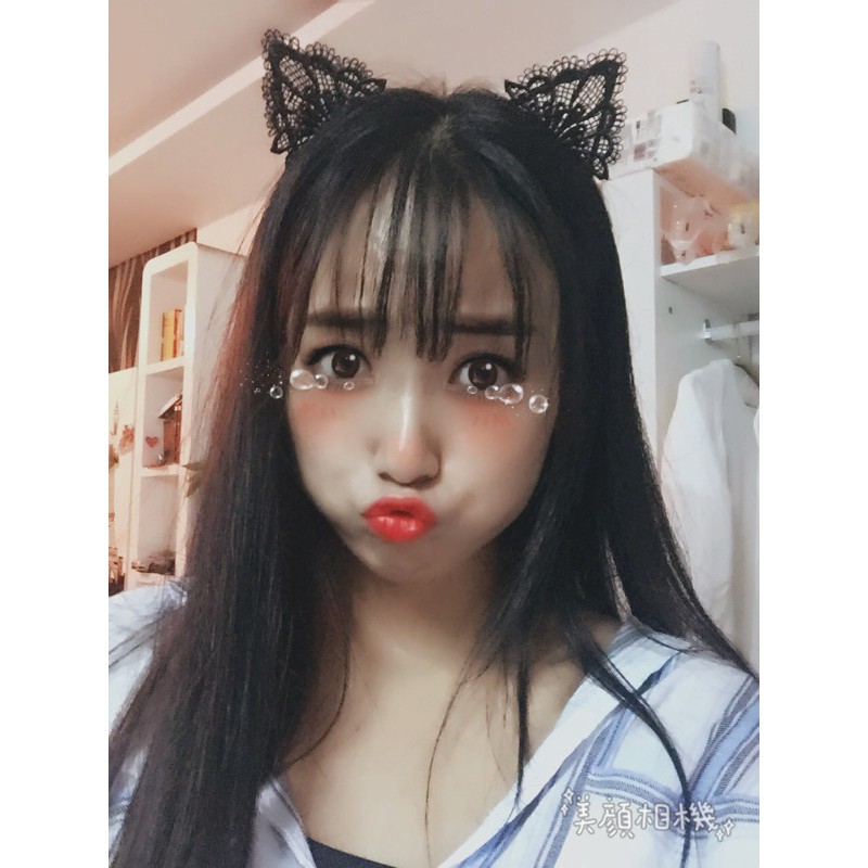 Băng đô tai mèo phối ren kiểu dáng xinh xắn