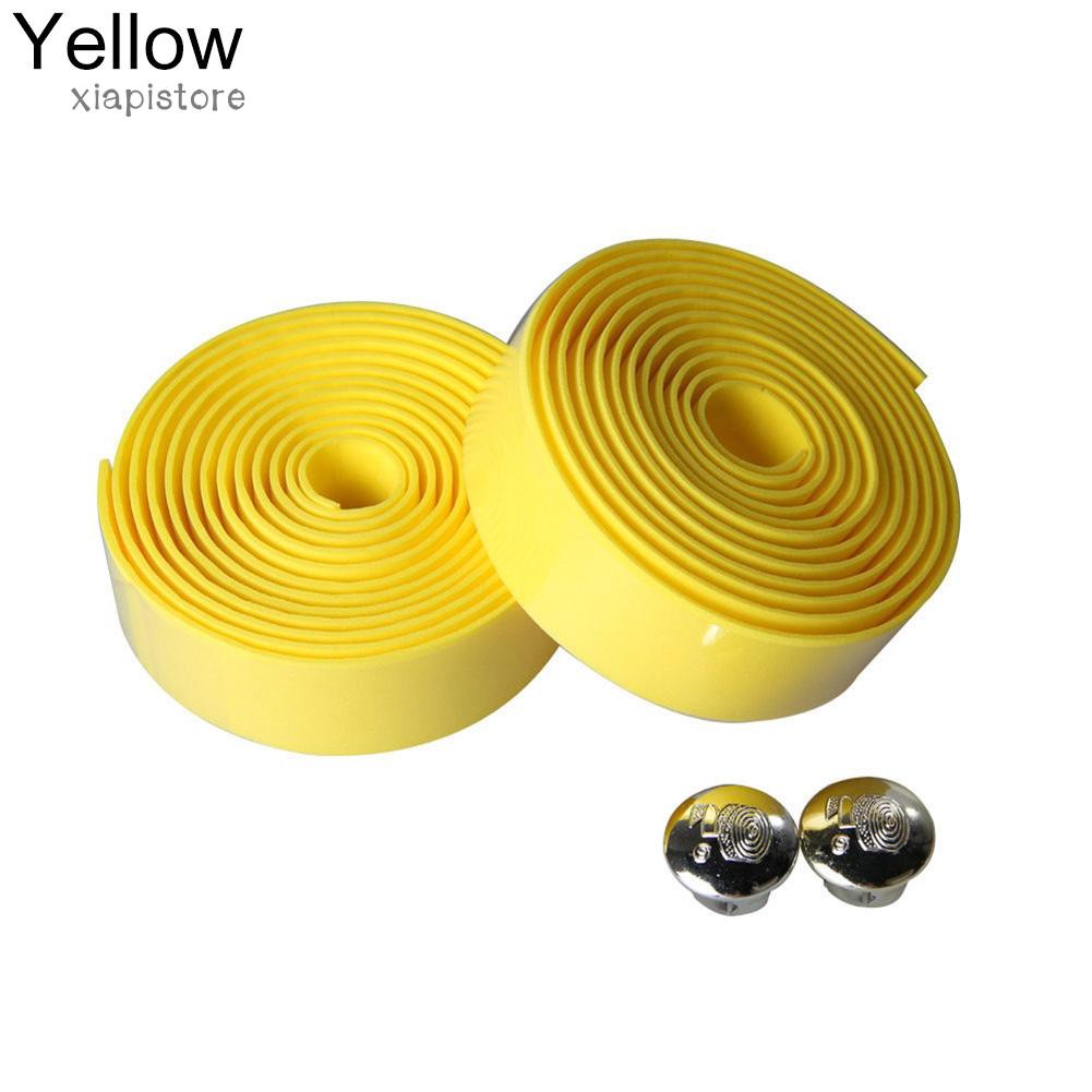 Set 2 Băng Quấn Tay Lái Xe Đạp Bằng Cao Su Kèm 2 Nút Bọc Tay Cầm