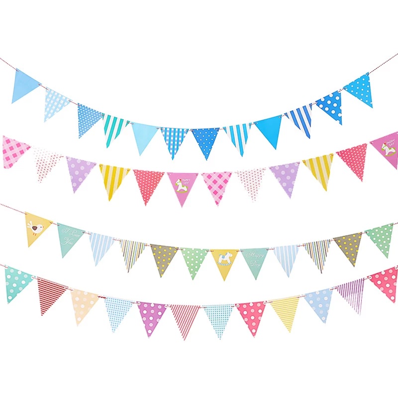 Set 12 Lá Cờ 2.5m NhiềU MàU TuyệT ĐẹP Trang Trí TiệC