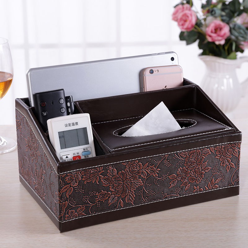 Storage box, tissue box, simple leather box, easy to store