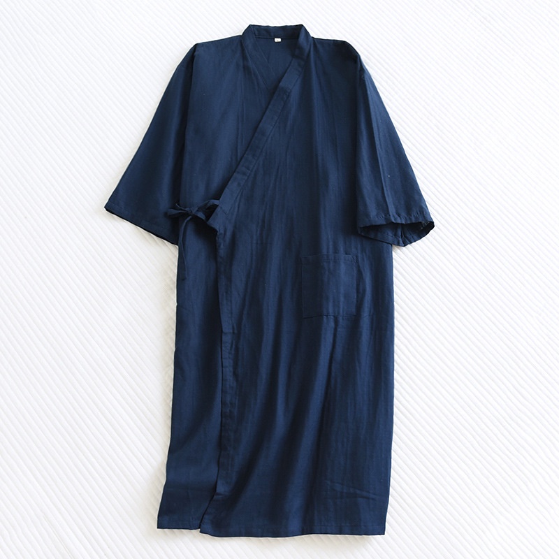 Áo Choàng Tắm Nam Vải Cotton Xô Mát Nhẹ ❁ Choàng Ngủ Kimono Nhật IVY227