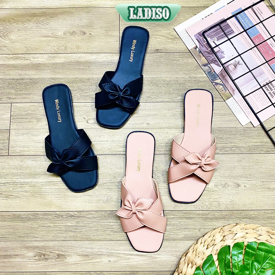 Dép nữ quai ngang phối nơ cực xinh LADISO TT393