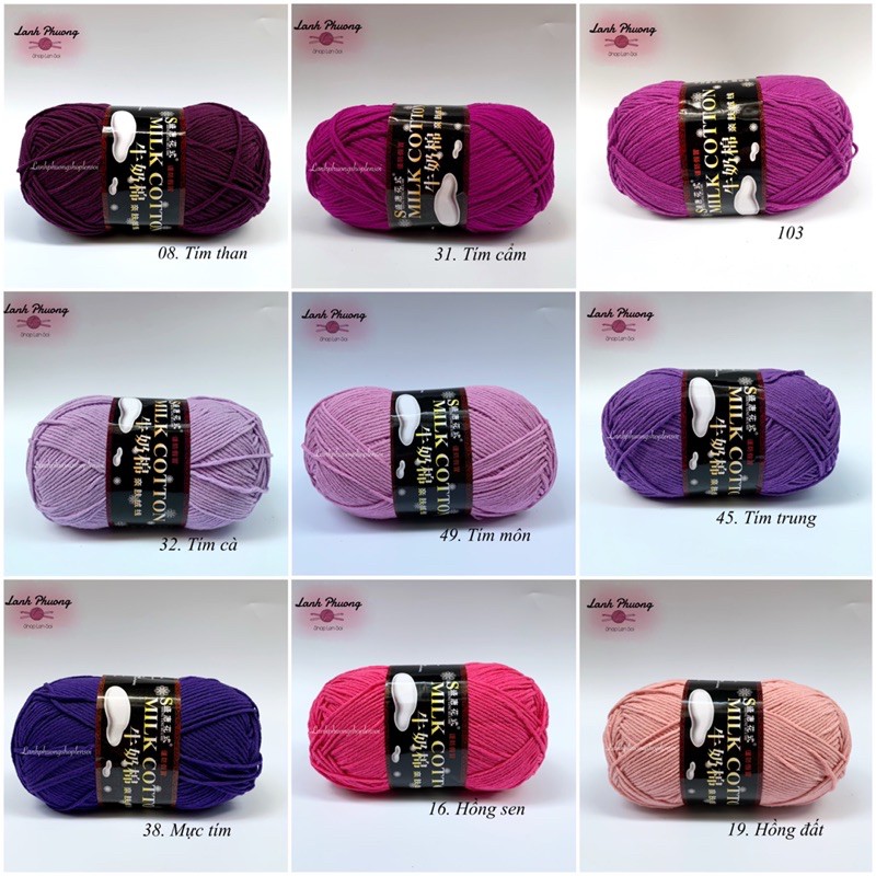 n milk cotton loại 125 gram (bảng màu 1)