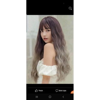 Tóc giả nữ cả đầu ❤️FREESHIP❤️ Nguyên đầu xù dài omber - 60cm