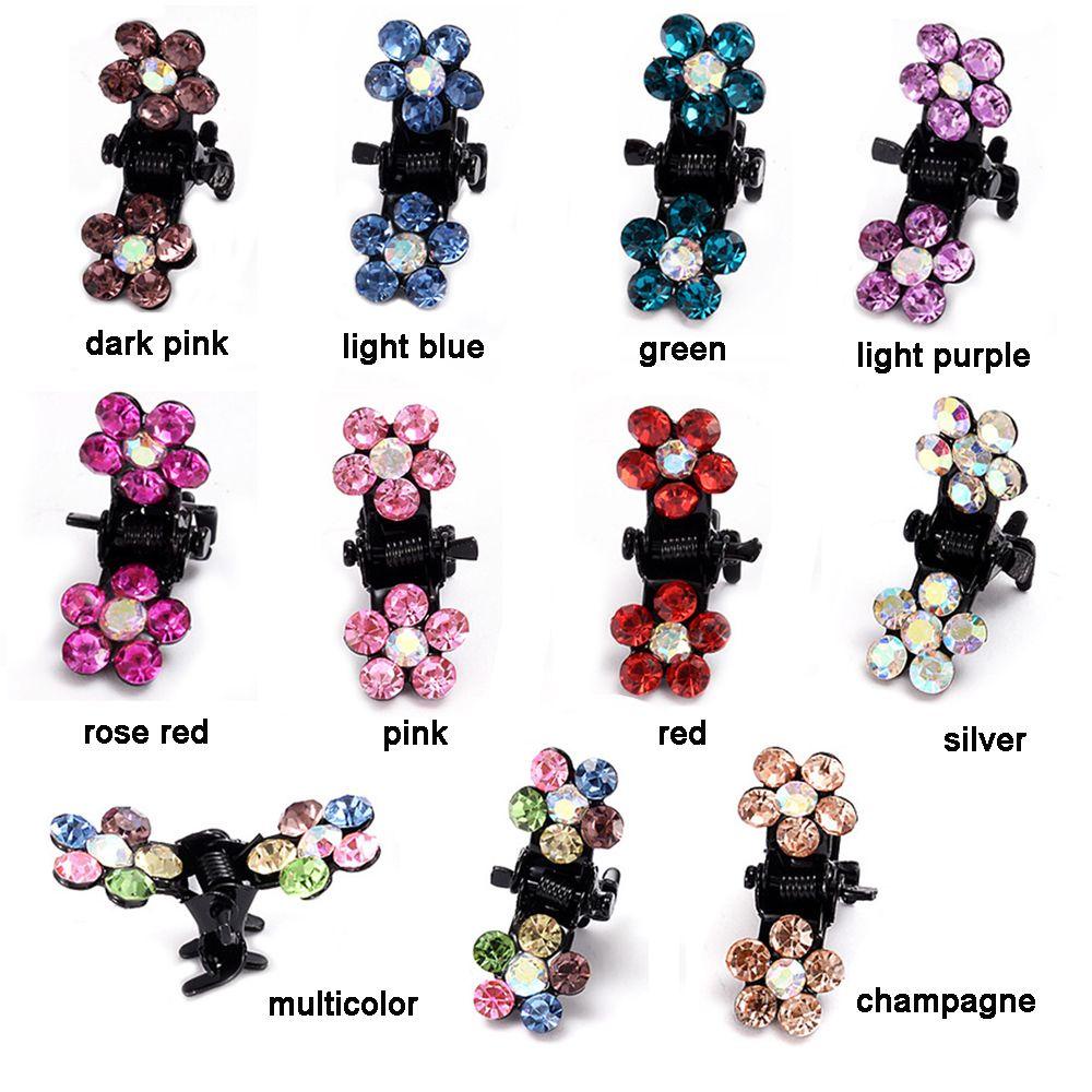 Set 12 Kẹp Tóc Càng Cua Đính Hoa|Kẹp Hàm Cá Mập Tiện Lợi