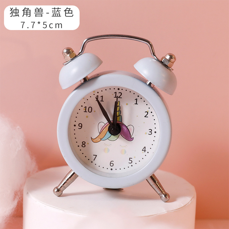 Bedside Student Creative Children Small Alarm Clock Cute Cartoon Simple Bedroom Loud Alarm Clock Table