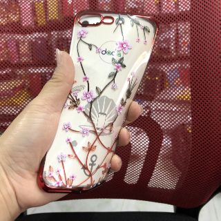 Ốp Iphone 7plus/8plus dẻo viền xi màu in hoa