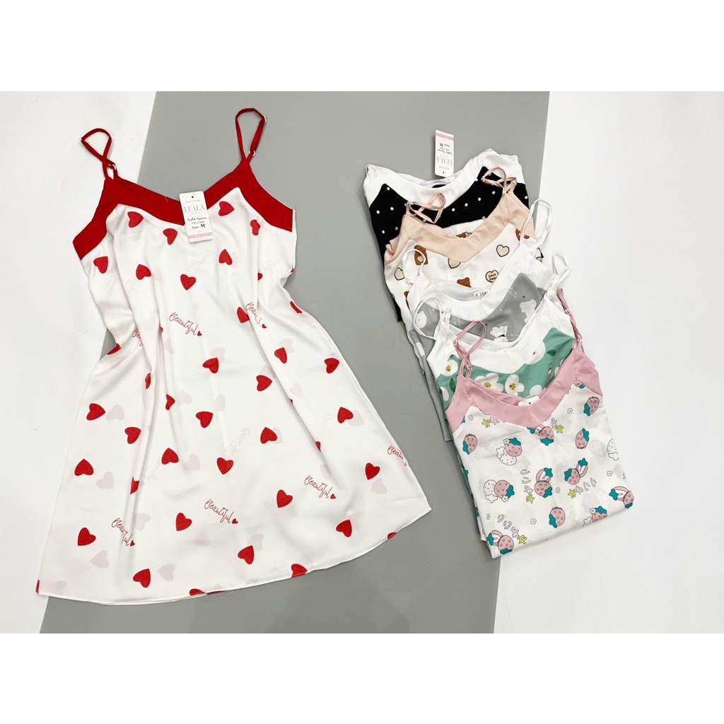 Váy Ngủ Pijama Lụa Latin Váy Đầm Siêu Xinh, Mềm Mịn, Độc Lạ Khó Tìm, Sang Chảnh Hàn Quốc