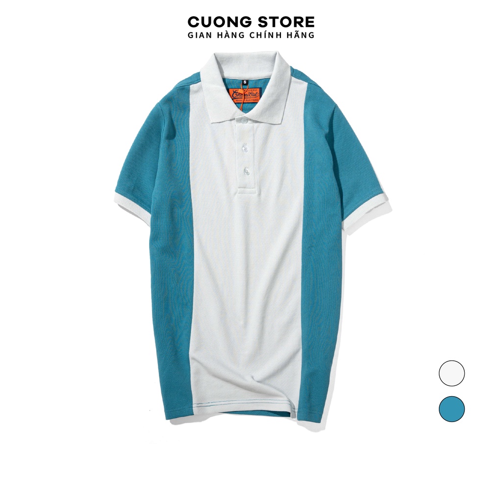 Áo thun Polo nam phối dọc CHEMICAL 2012070 vải cá sấu Cotton cao cấp chuẩn form trẻ trung năng động CUONG STORE