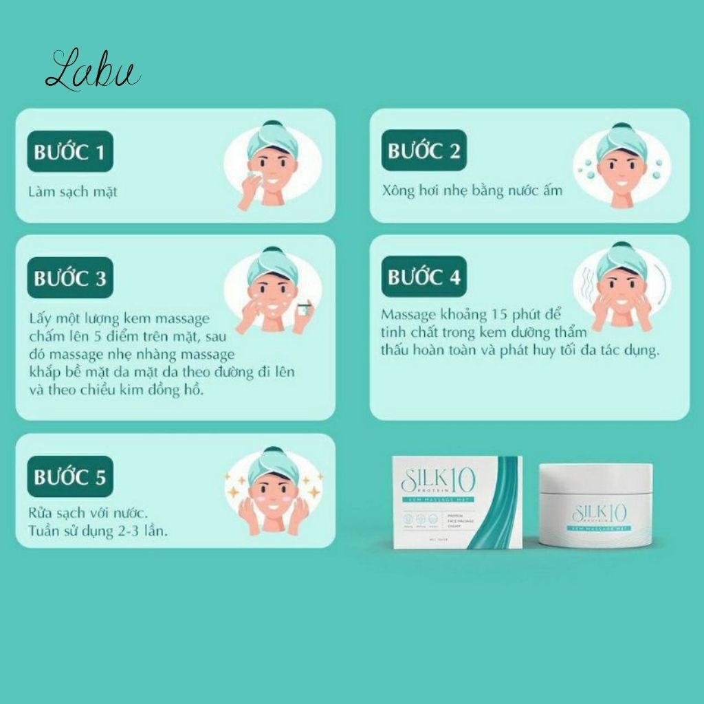 KEM MASSAGE MẶT SILK PROTEIN 10 - DR.LACIR Shop Labu, 15DMDR