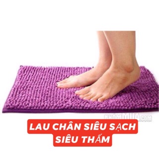 Thảm lau chân đế cao su tránh trơn siêu thấm cottong 35* 50 cm