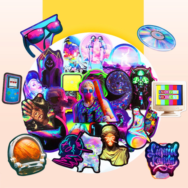 Set 50 miếng dán trang trí xe đạp/mũ bảo hiểm và đàn piano