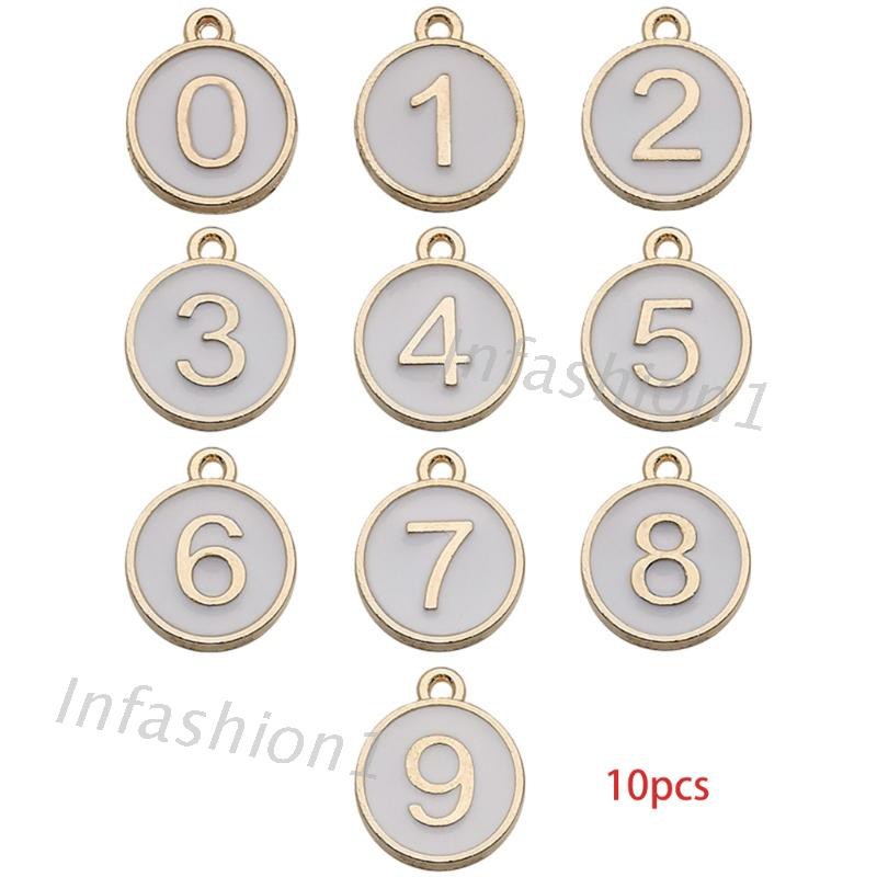 CHARMS Mặt Dây Chuyền Hình Chữ Số Từ 0-9 Độc Đáo Diy