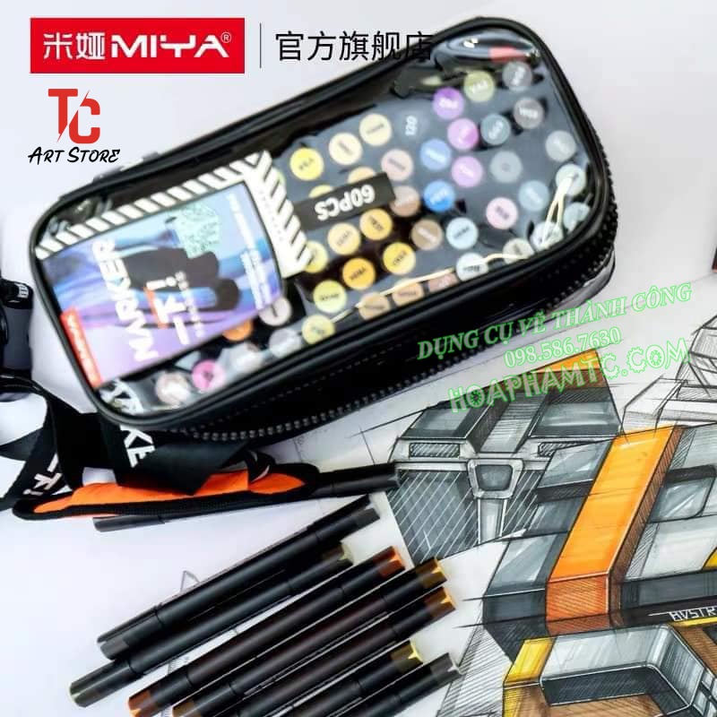 Bộ 60/80 Màu Marker Cao Cấp MIYA ( Professional hand-painted marker)