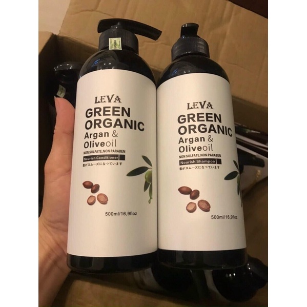 Dầu gội và dầu xả Leva Green Organic 500mlx2
