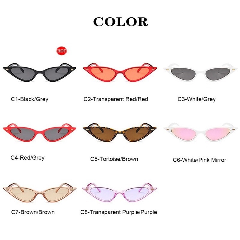 (AIMURUSI) COD Kính Mát Thời Trang Khung Mắt Mèo Nhỏ Chống Tia UV400 Phong Cách Cổ Điển Cho Nam Và Nữ