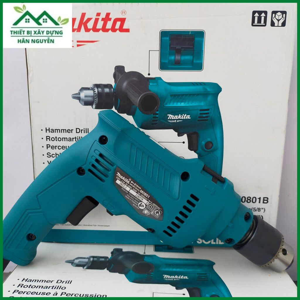 Máy khoan cầm tay Makita M0801 đầu 13mm,chuyên khoan tường,sắt,gỗ,gạch,bê tông