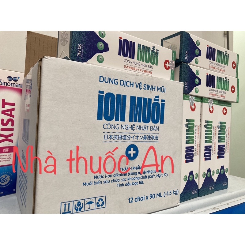 (thùng 12chai) Dung dịch vệ sinh mũi ion muối Fujiwa 90ml Thùng 12 chai