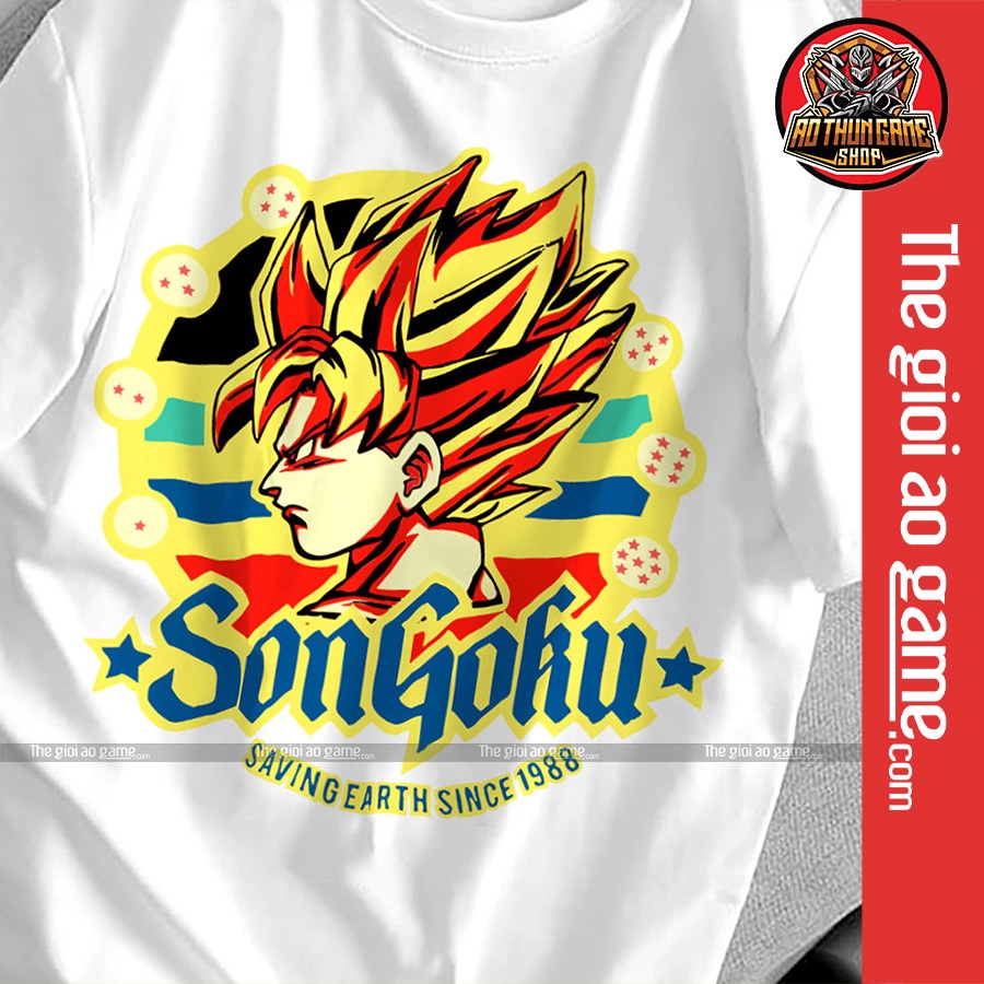 Áo dragon ball Goku nam nữ Áo phông Goku dragon ball  trắng đen form rộng unisex cotton co giãn thoáng mát T08