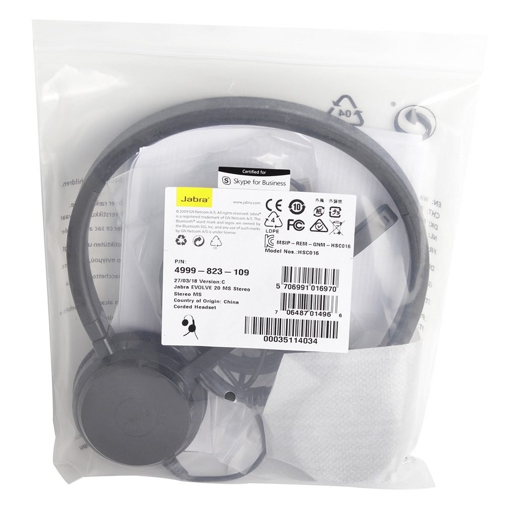 Tai nghe có dây jabra evolve 20 duo có thể điều chỉnh dây micrô-kiểm soát giảm tiếng ồn tai nghe văn phòng tai nghe