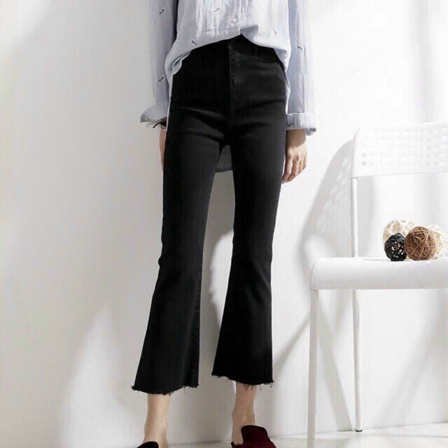 Quần Jean Nữ Chất Bò Ống Loe Siêu Co Giãn 4 Chiều Lưng Cao Nâng Mông Sang Chảng - MAY Fashion