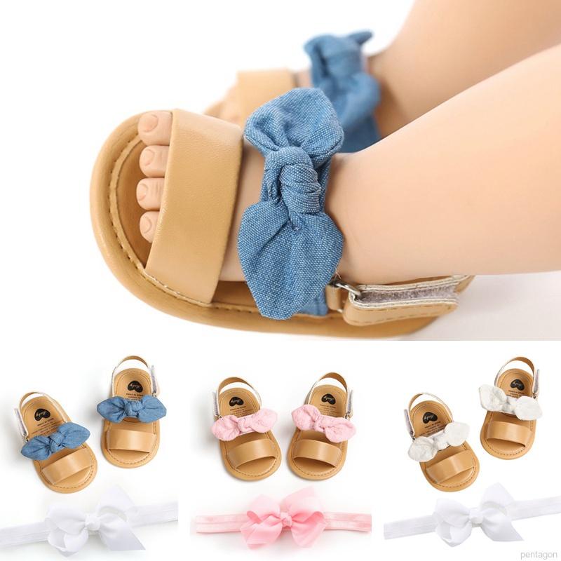 Xăng đan Đính Nơ Đế Mềm Cho Bé Gái 0-18 Tháng Tuổi