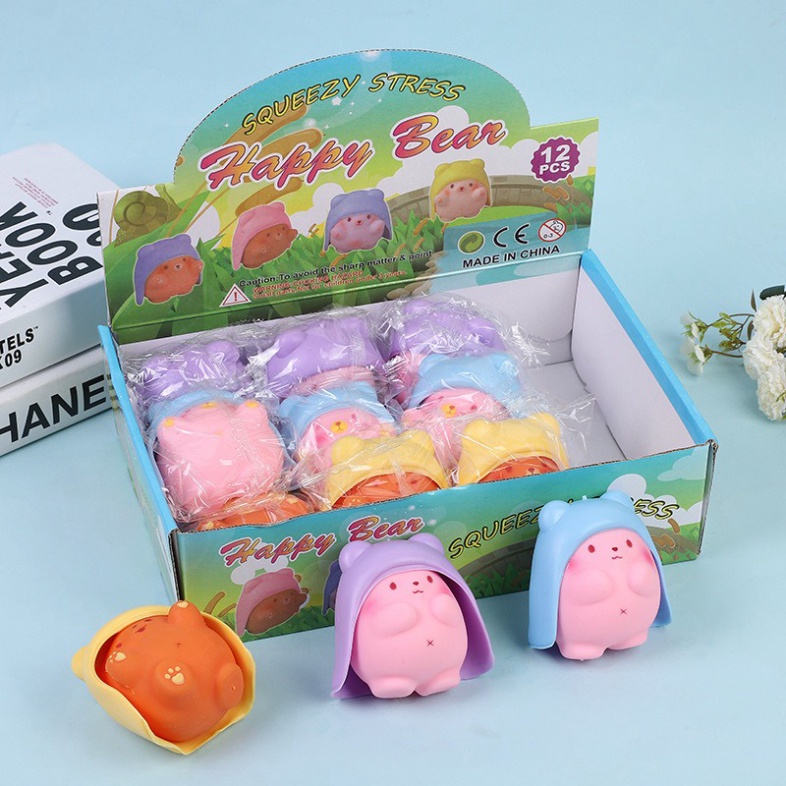 Gấu Mặc Áo Choàng Squishy đồ chơi bóp giải nén giải tỏa căng thẳng mềm mịn đáng yêu