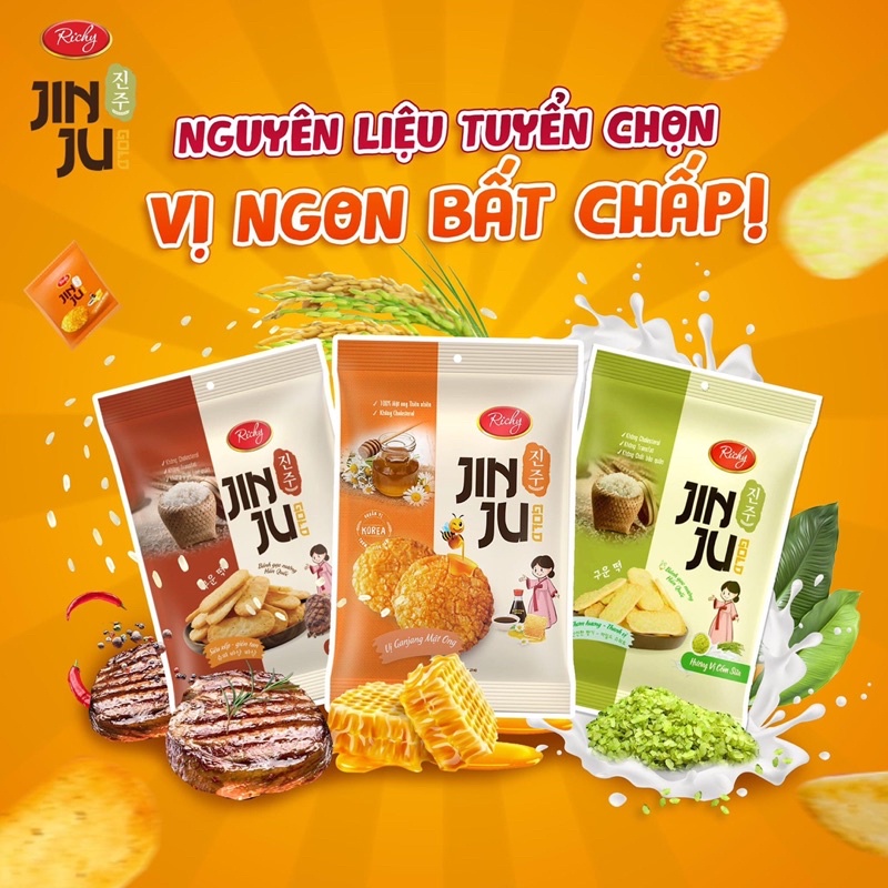 Bánh gạo Richy Jinju Gold hương vị Ganjang mật ong 120g