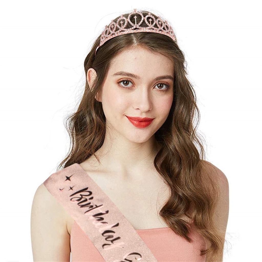 Set dải đeo thắt lưng và vương miện công chúa cho bé gái