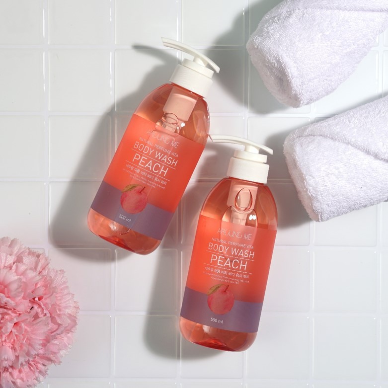 Sữa tắm Around Me hương nước hoa dưỡng ẩm cơ thể Hương Đào Vita Body Shower Wash Peach 500ml