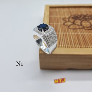 NHẪN NAM ĐÍNH ĐÁ BẠC TA CAO CẤP 925 KHÔNG PHAI MÀU