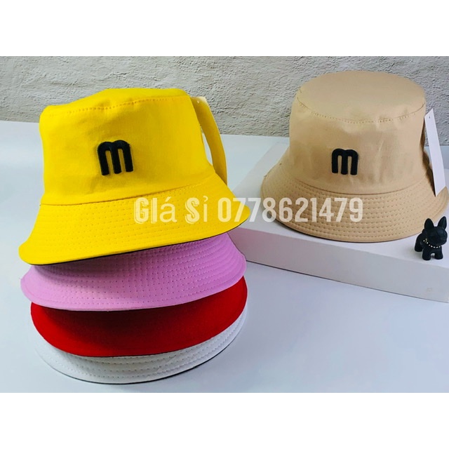 mũ bucket - nón bo 2 mặt 2 lớp chữ M cá tính thời trang hàn quốc