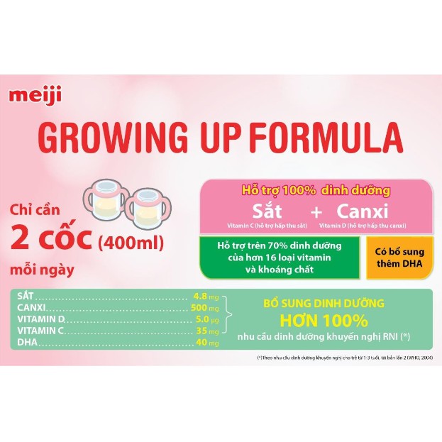 Sữa Bột Meiji 1-3 Growing Up Formula Hộp 800g