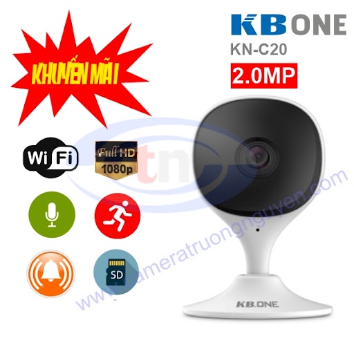Camera IP không dây 2.0 Megapixel KBONE KN-C20 / KN-H21W-D KN-H21W 1080p Full HD - Kết nối WiFi (Có kèm thẻ nhớ)