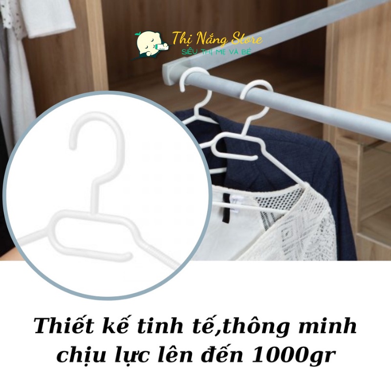 Mắc áo trẻ em Hara 181- Set 10 Móc áo đầm vuông - Mắc áo nhựa cao cấp - Mắc áo Nhật Móc áo nhựa cao cấp Thị Nắng Store